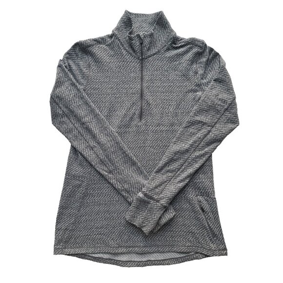 Lululemon Sweaters - Lululemon Women's Outrun 1/2 Zip Top Hazy Heather Grey Thumbholes Size 8